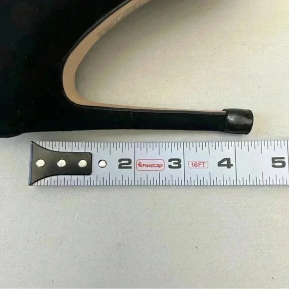 Aldo Sergioa Lace Up Stiletto Heels Peep Toe Black Micro Suede Size 7.5 - Picture 12 of 16